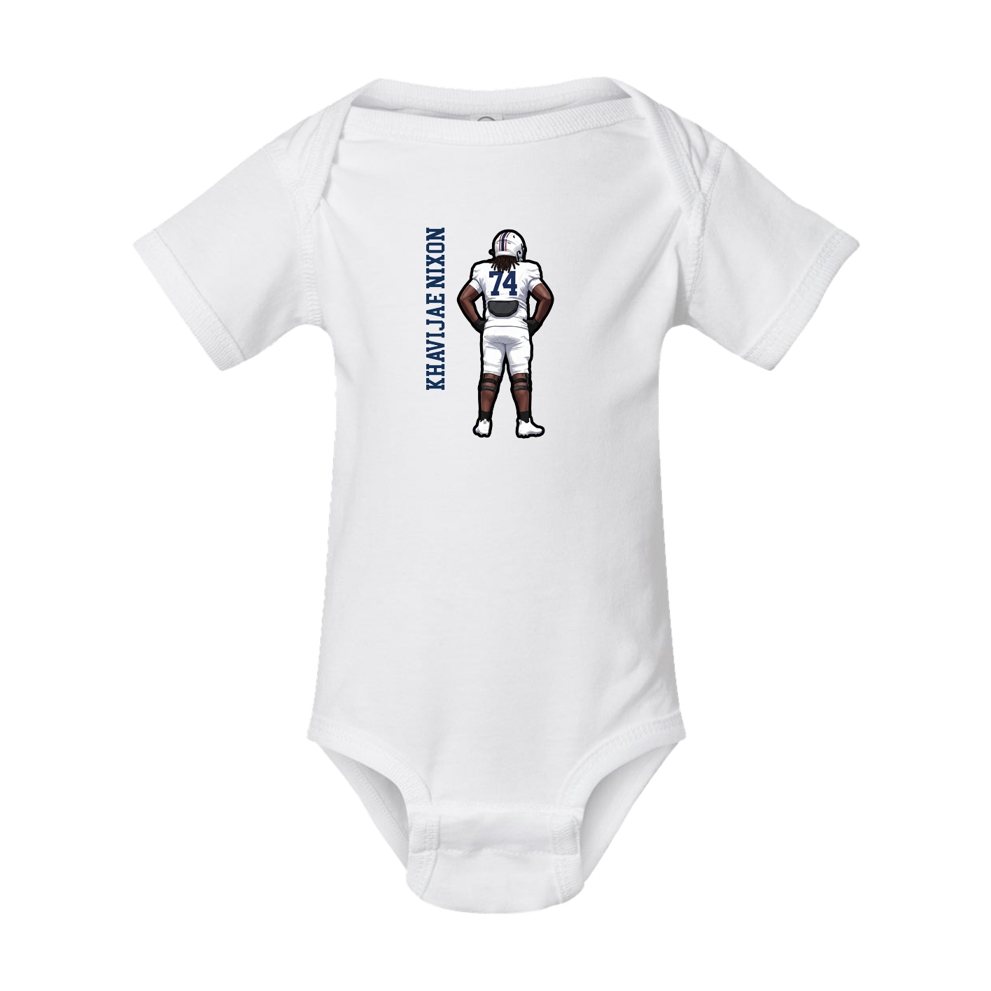 Baby Onesie — Name Vertical in White