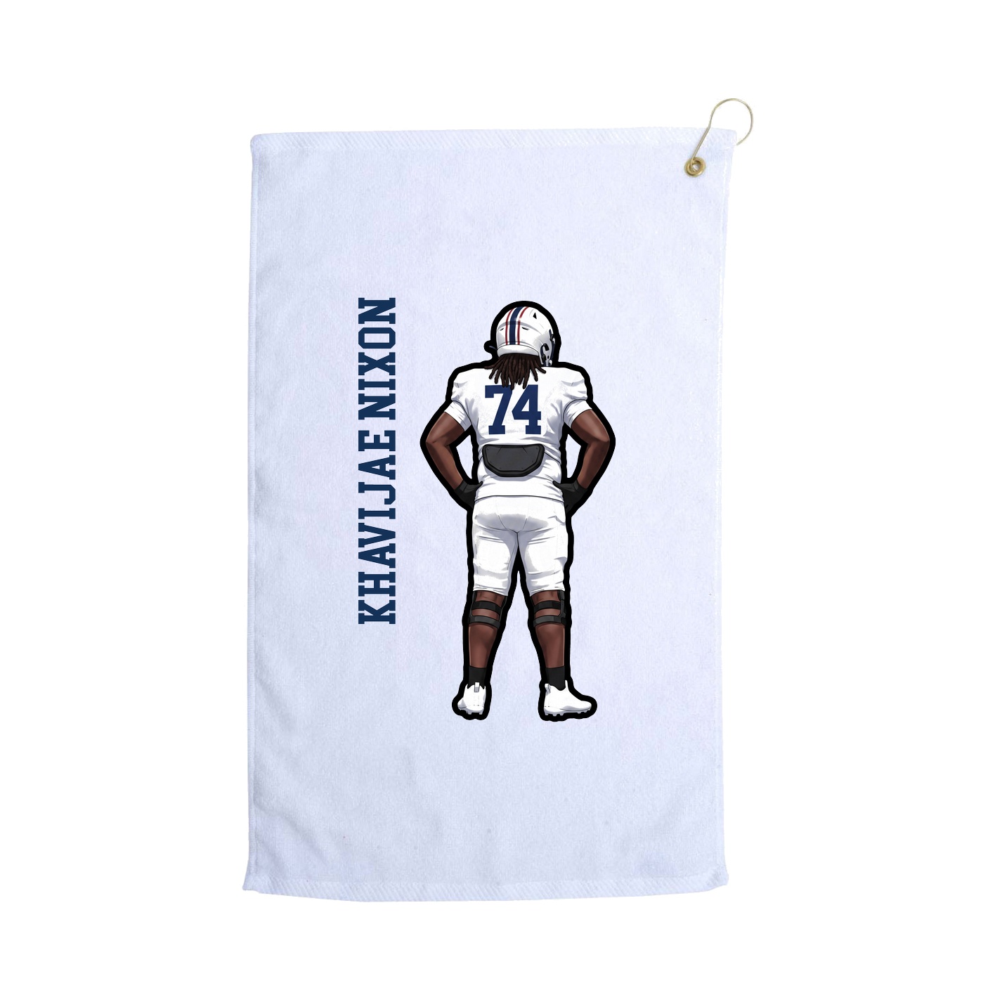 Golf Towel — Name Vertical in White
