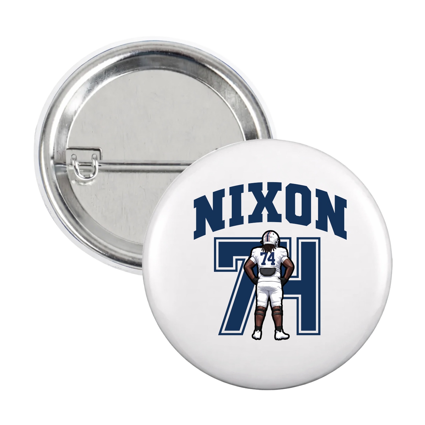 Game Day Button — Number in White