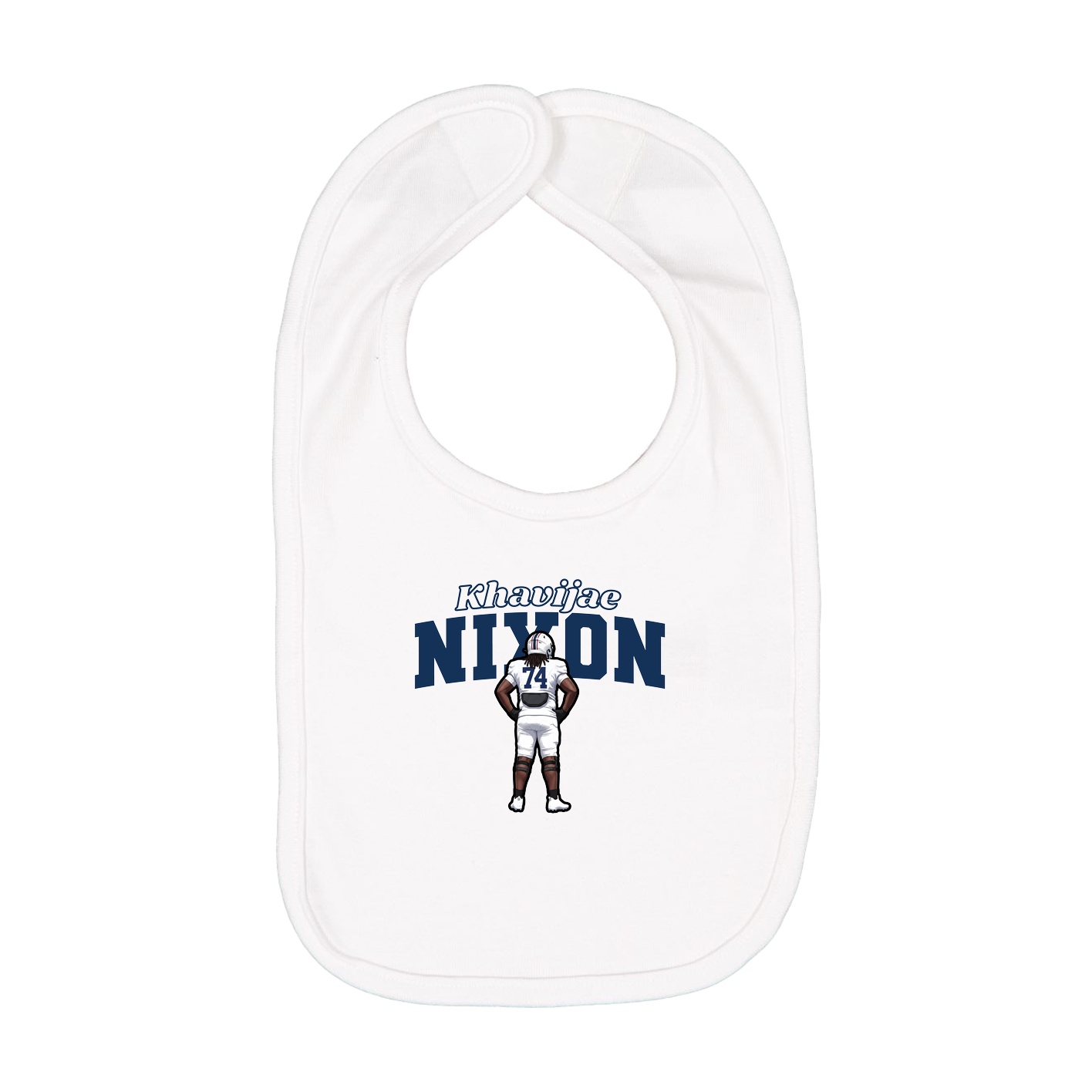 Infant Bib — Name Arch in White
