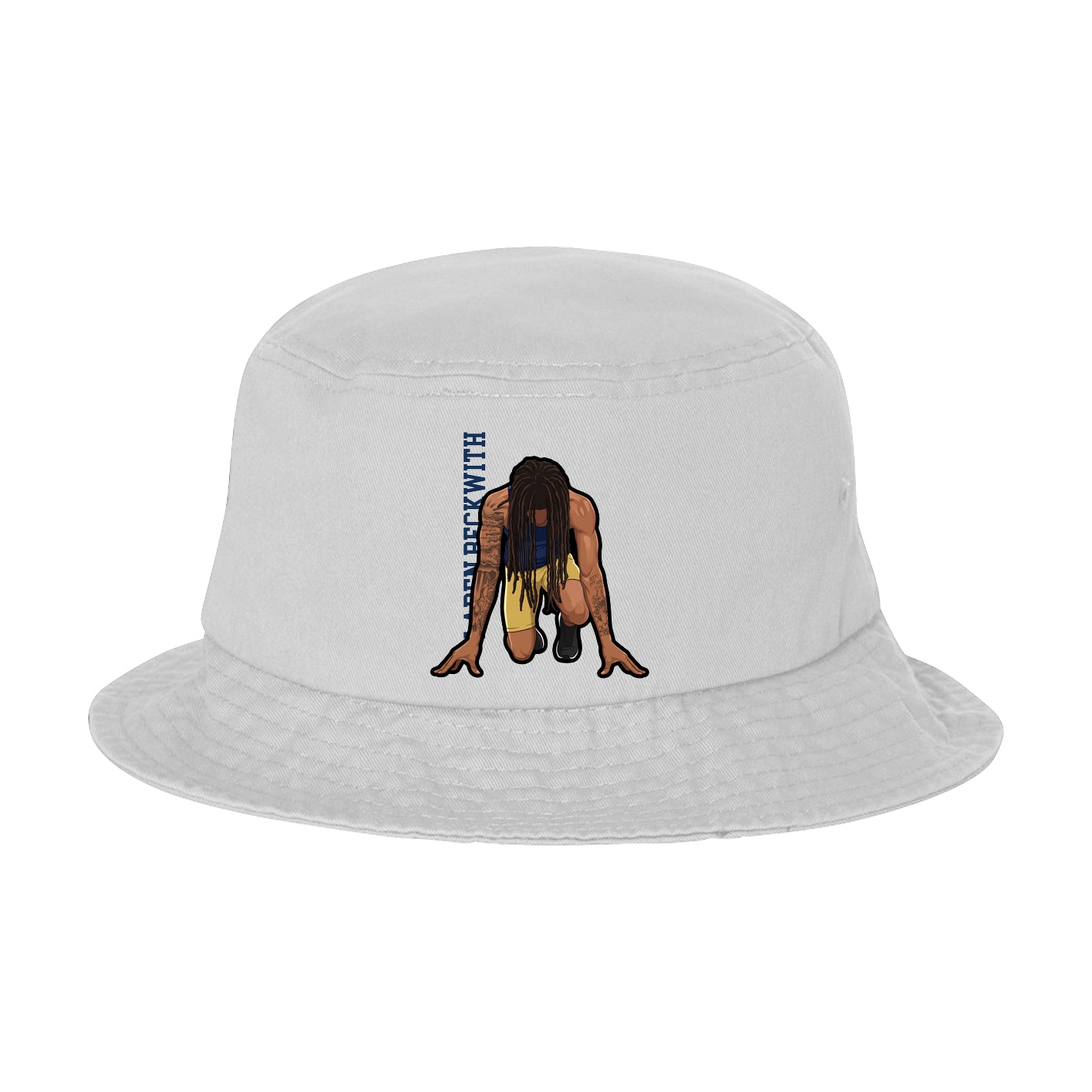 Bucket Cap — Name Vertical in White