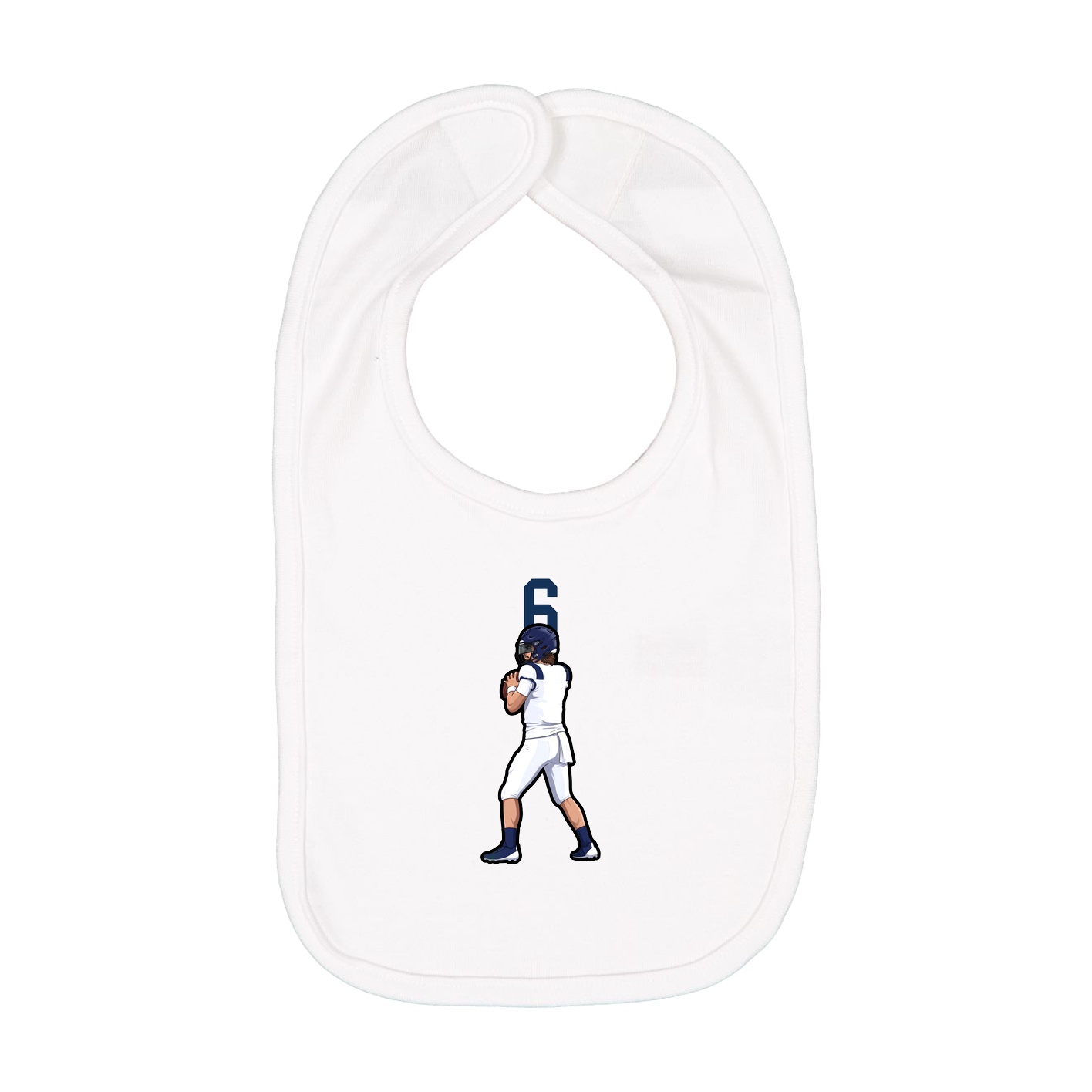 Infant Bib — Number Top in White