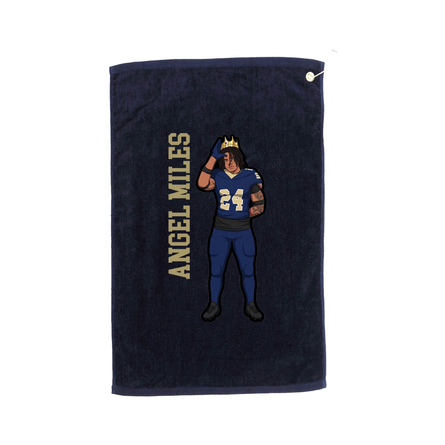 Golf Towel — Name Vertical in Navy