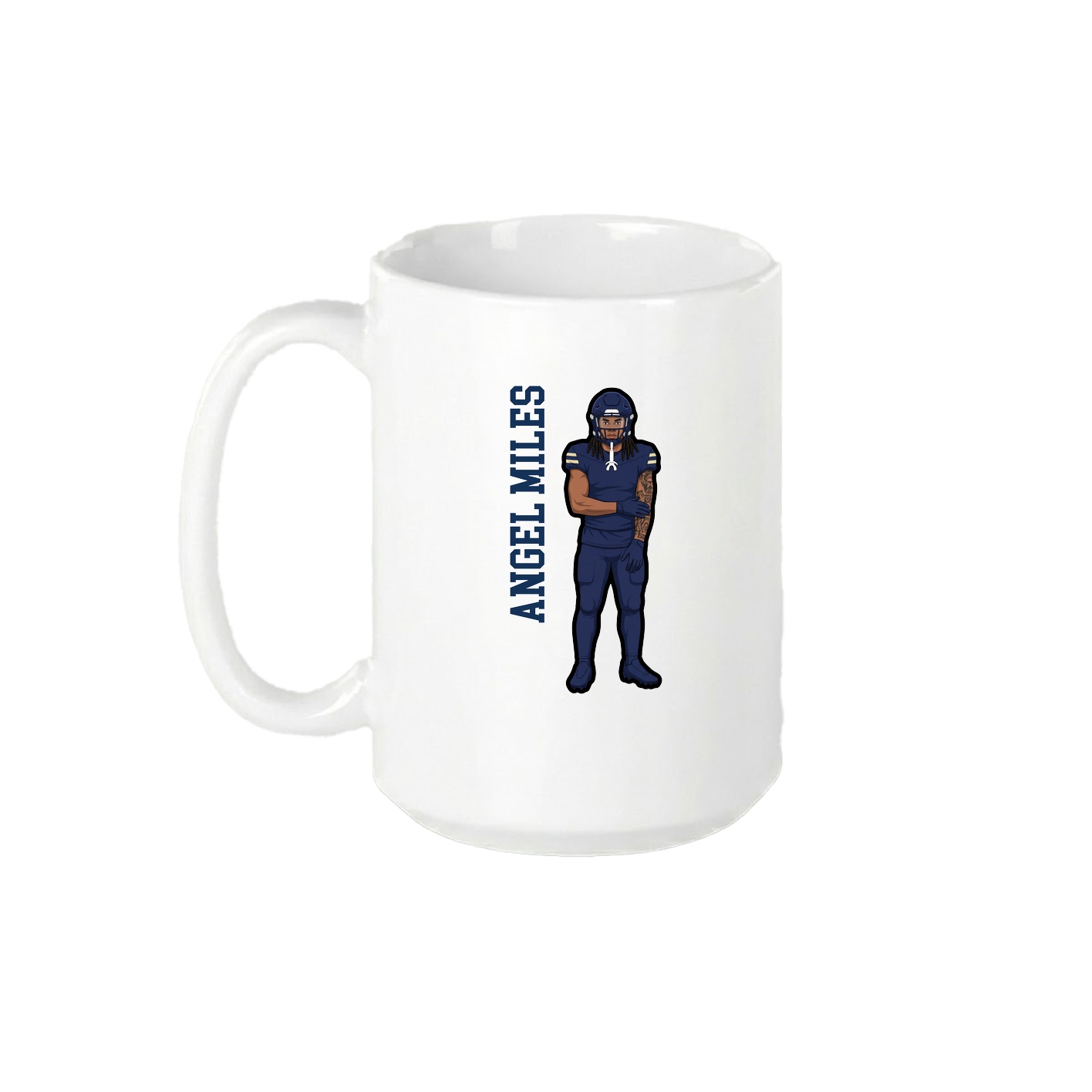 15oz Coffee Mug — Name Vertical in White
