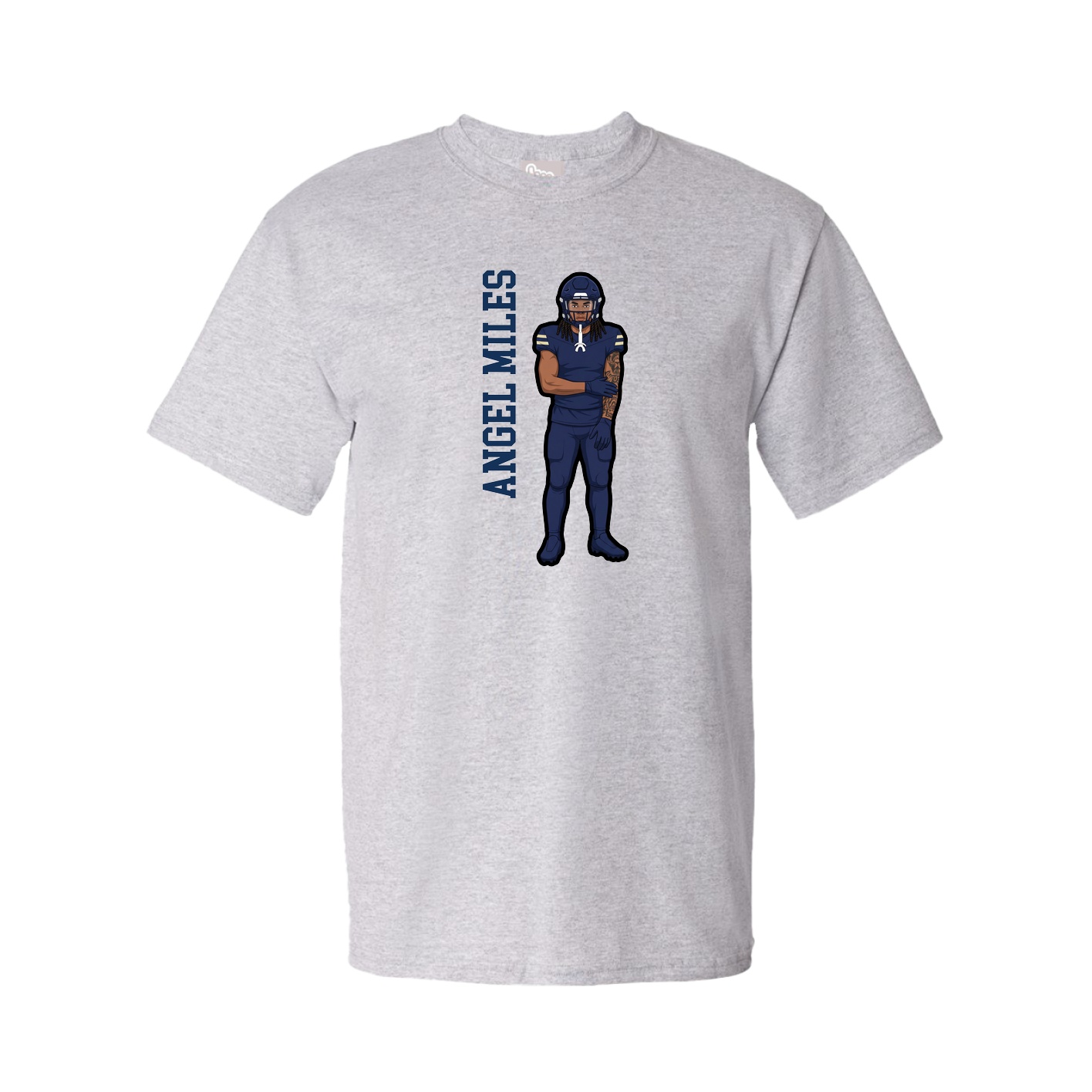 Youth Tee — Name Vertical in Grey