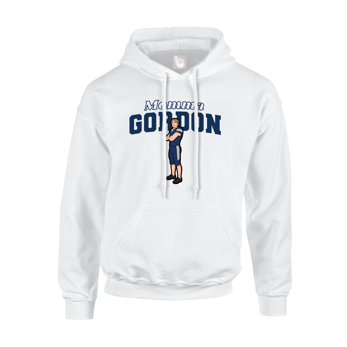 Youth Hoodie — Mothers Day Block in White