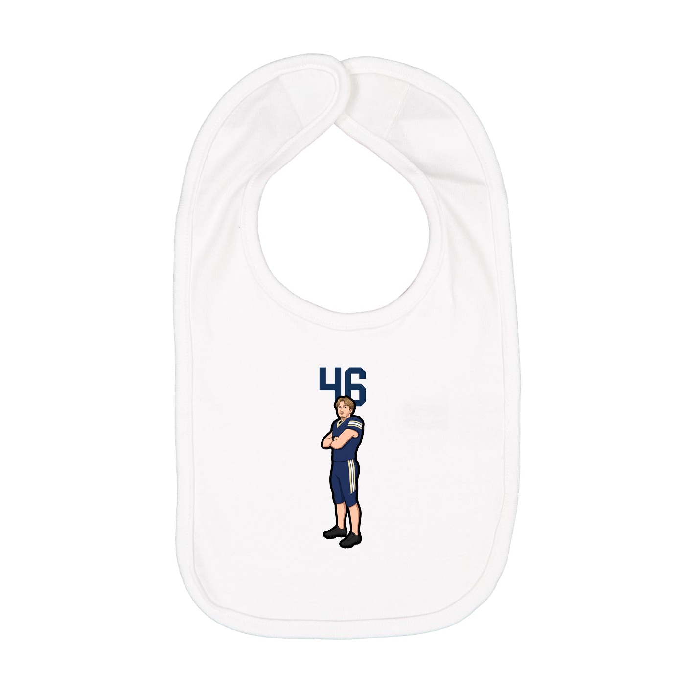Infant Bib — Number Top in White