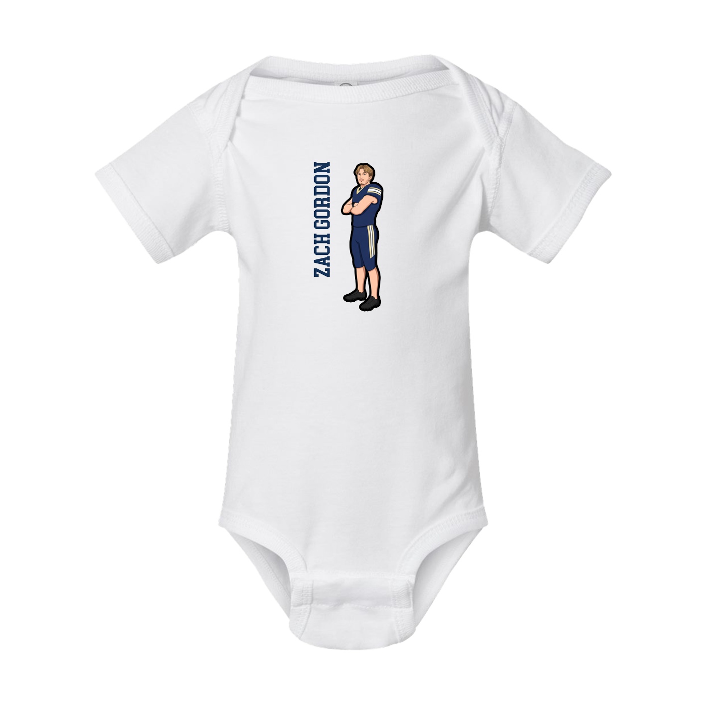 Baby Onesie — Name Vertical in White