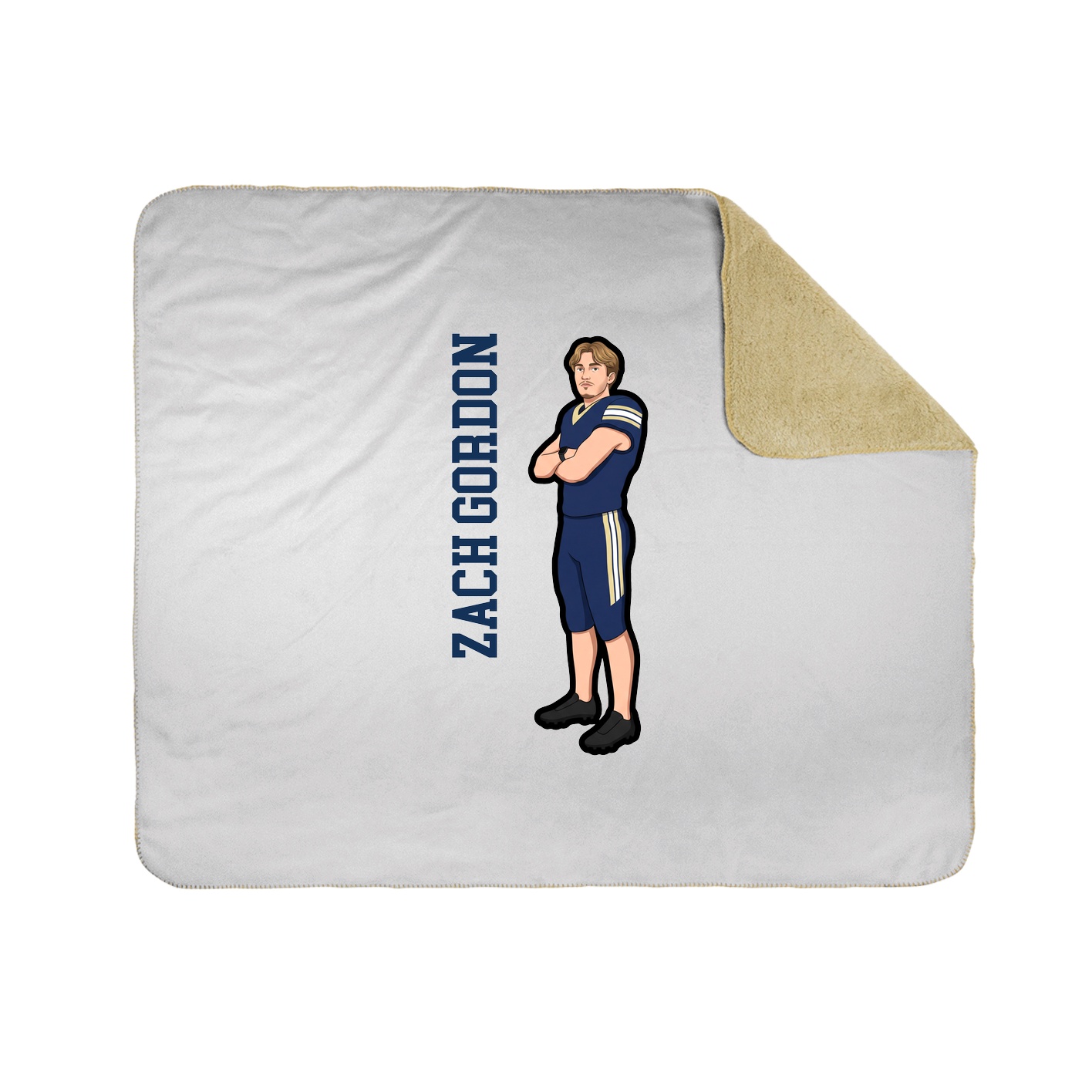 Throw Blanket — Name Vertical in White