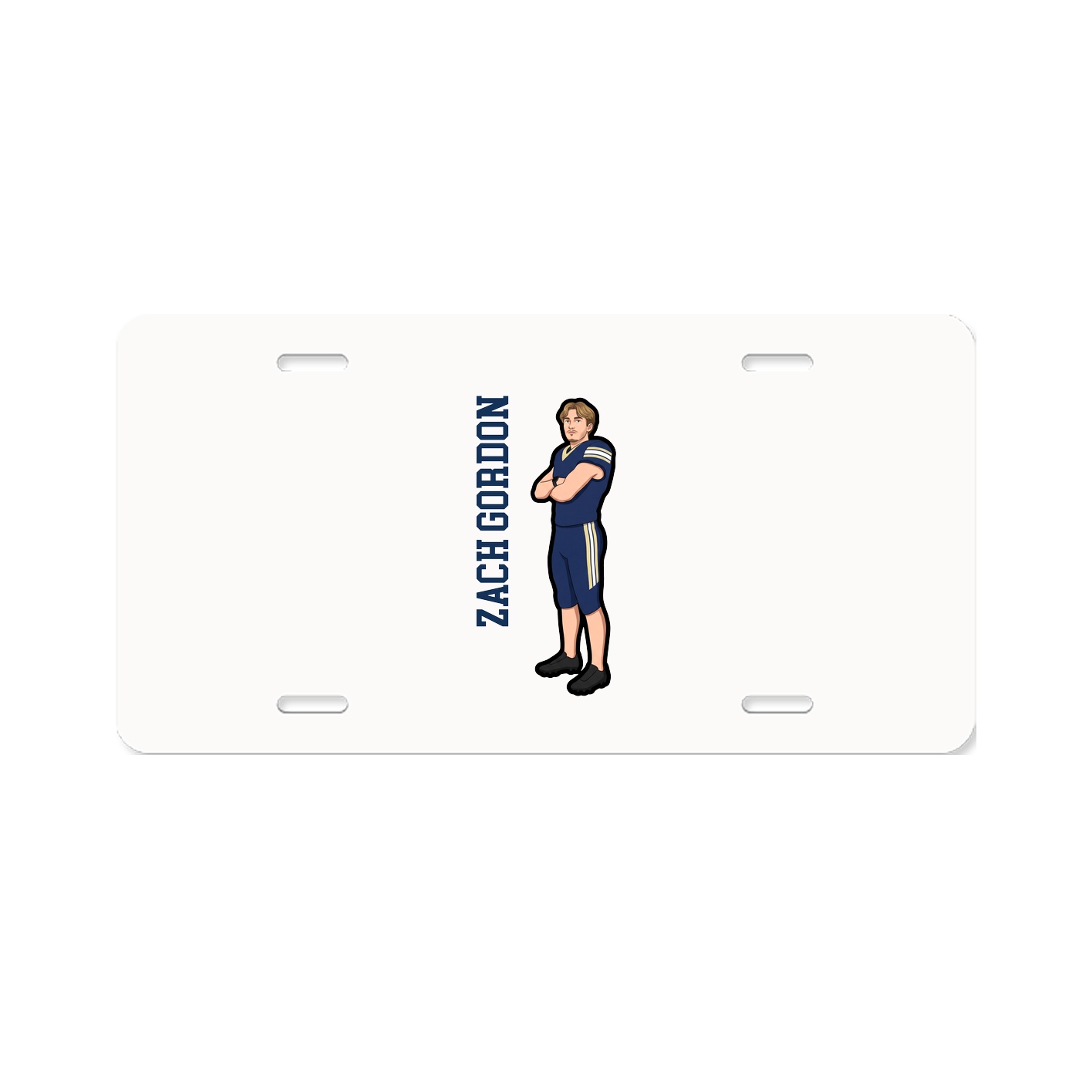License Plate — Name Vertical in Classic