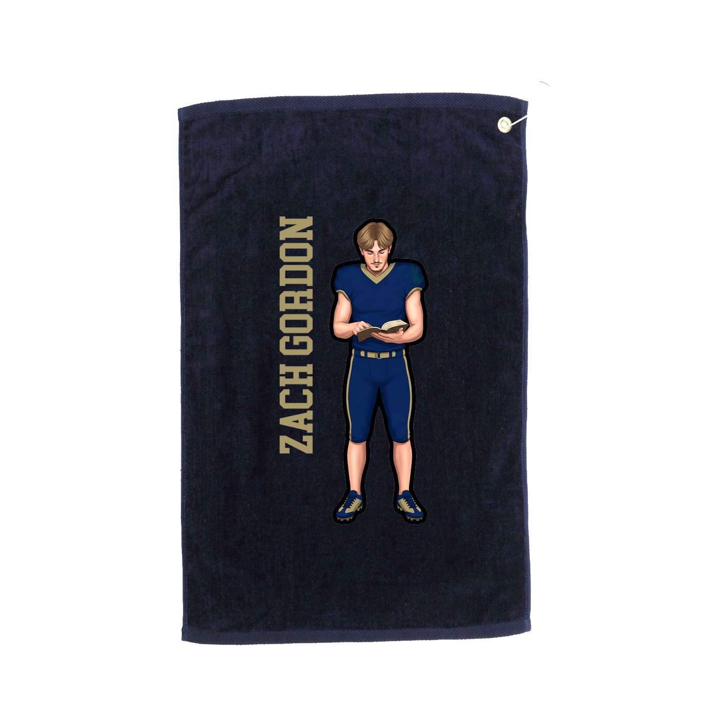 Golf Towel — Name Vertical in Navy