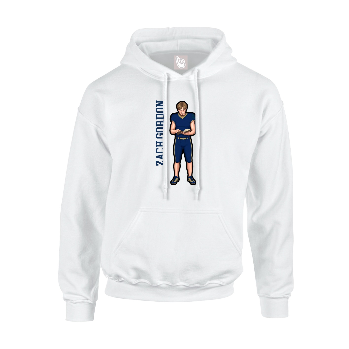 Hoodie — Name Vertical in White