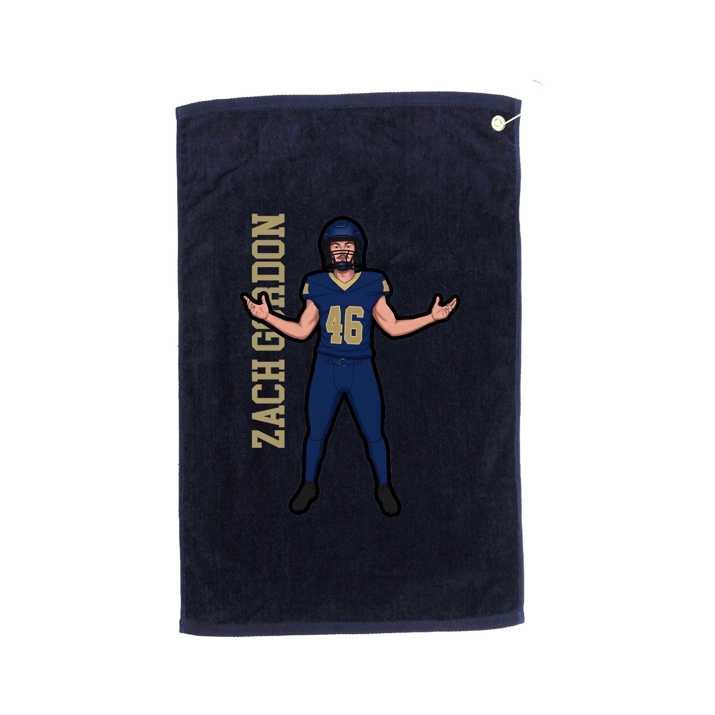 Golf Towel — Name Vertical in Navy