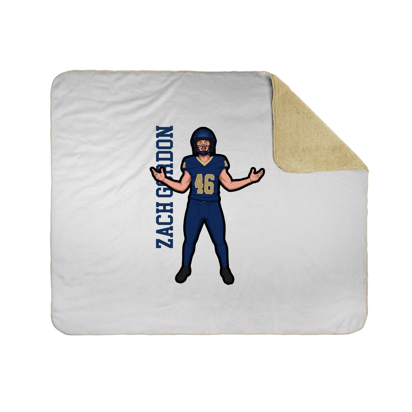 Throw Blanket — Name Vertical in White