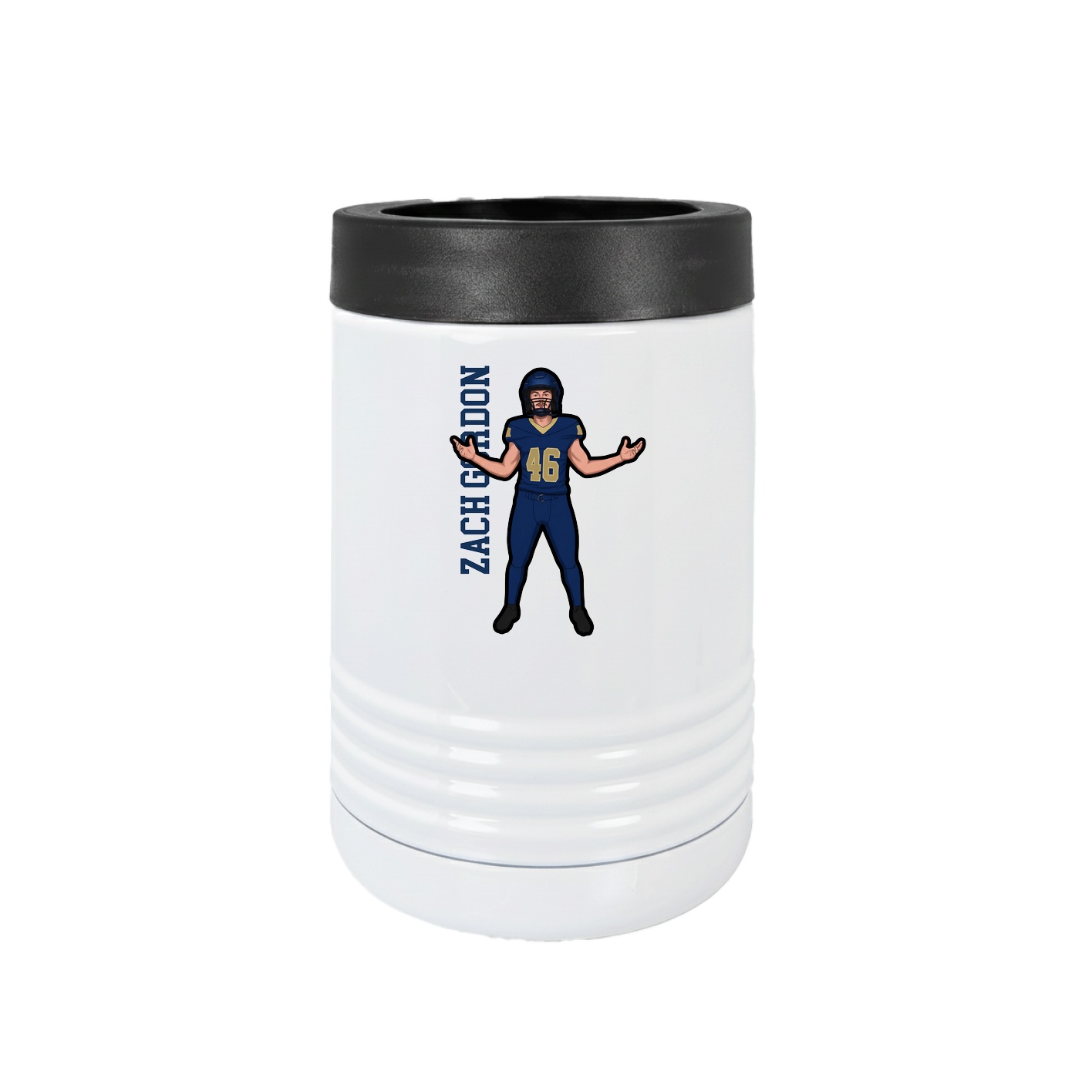 Beverage Holder — Name Vertical in White