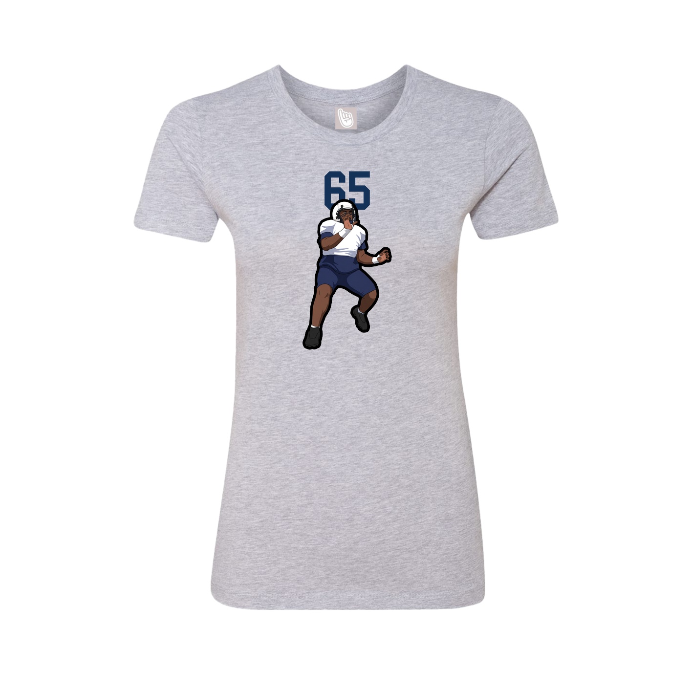 Fitted Women's Tee — Number Top in Grey