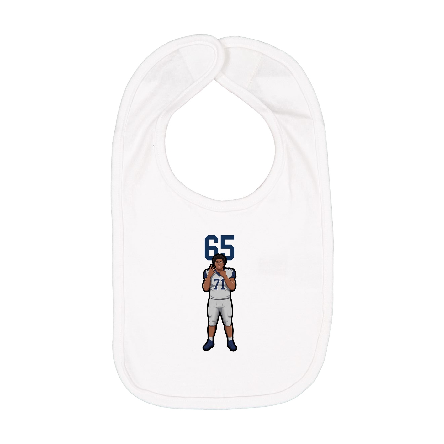 Infant Bib — Number Top in White