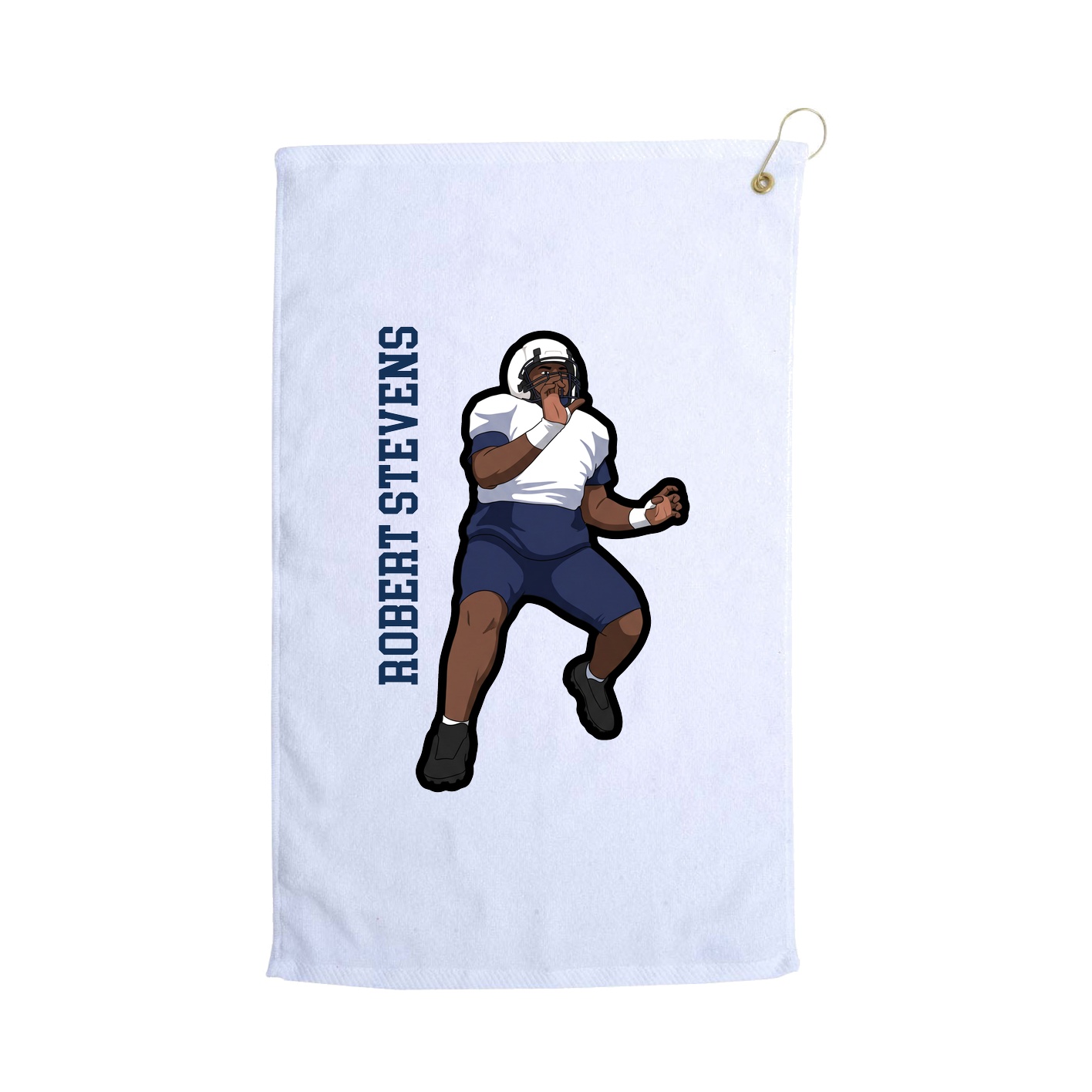 Golf Towel — Name Vertical in White