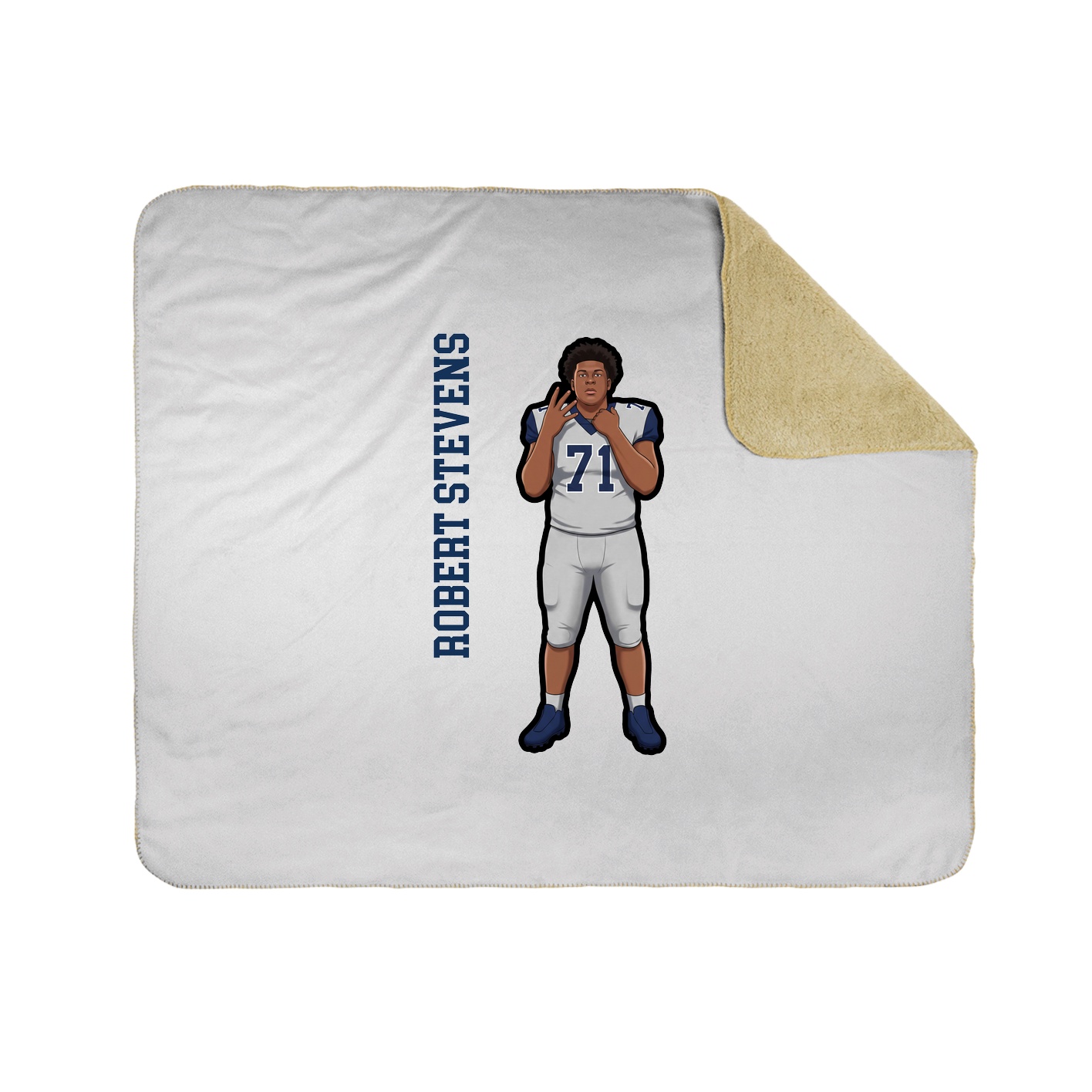 Throw Blanket — Name Vertical in White
