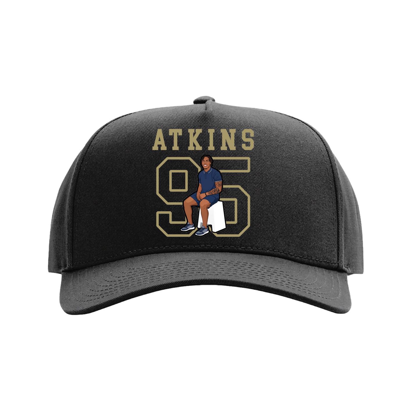 Full Fabric Five-Panel Champ Cap — Shirsey in Black