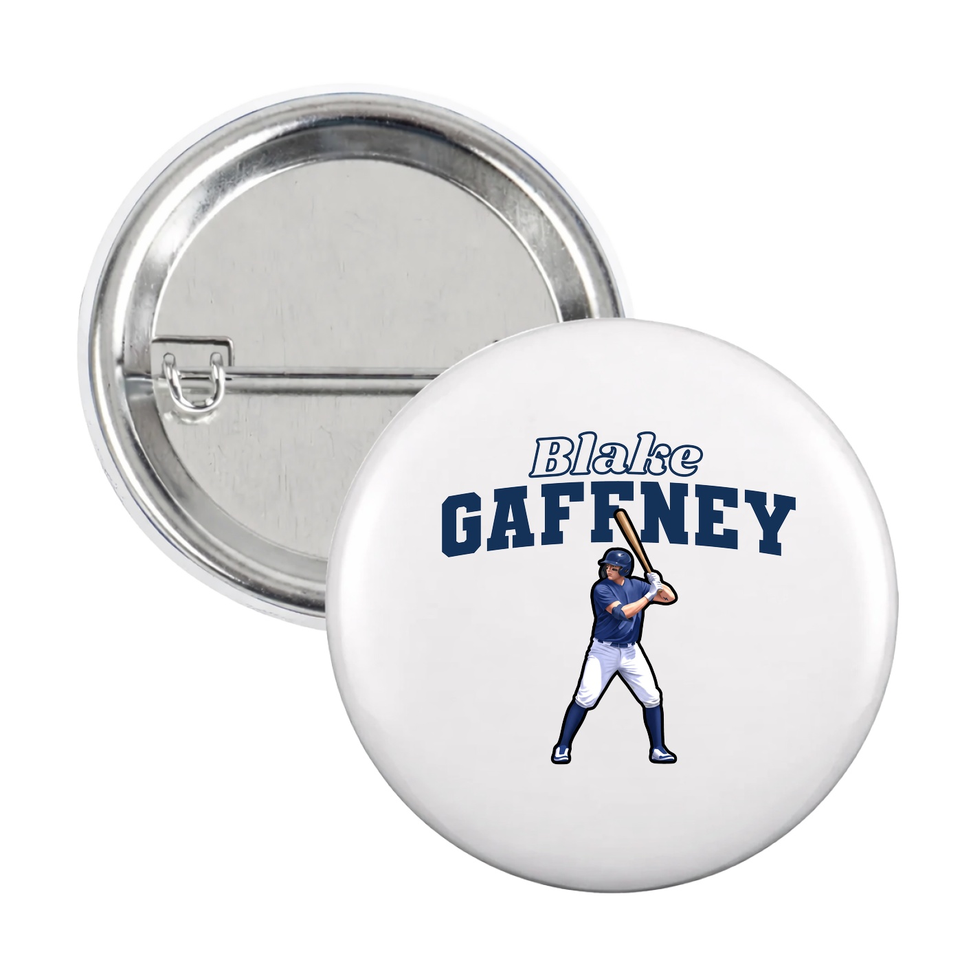 Game Day Button — Name Arch in White