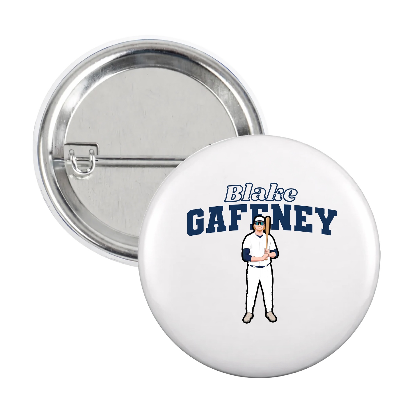 Game Day Button — Name Arch in White