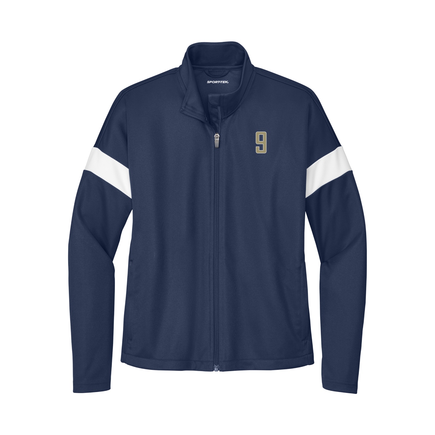 Womens Team Travel Full-Zip Jacket — Front Shirsy in Navy/White