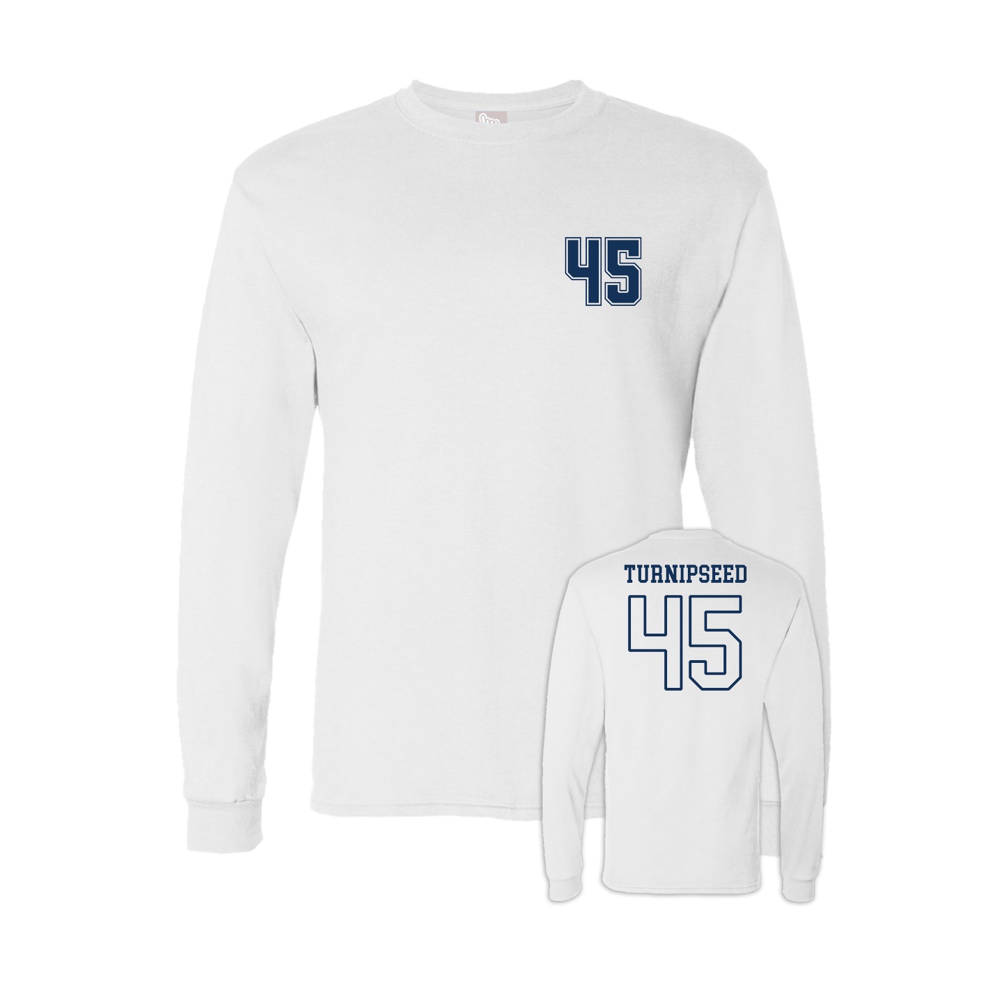 Long Sleeve Tee — Chest Back in White