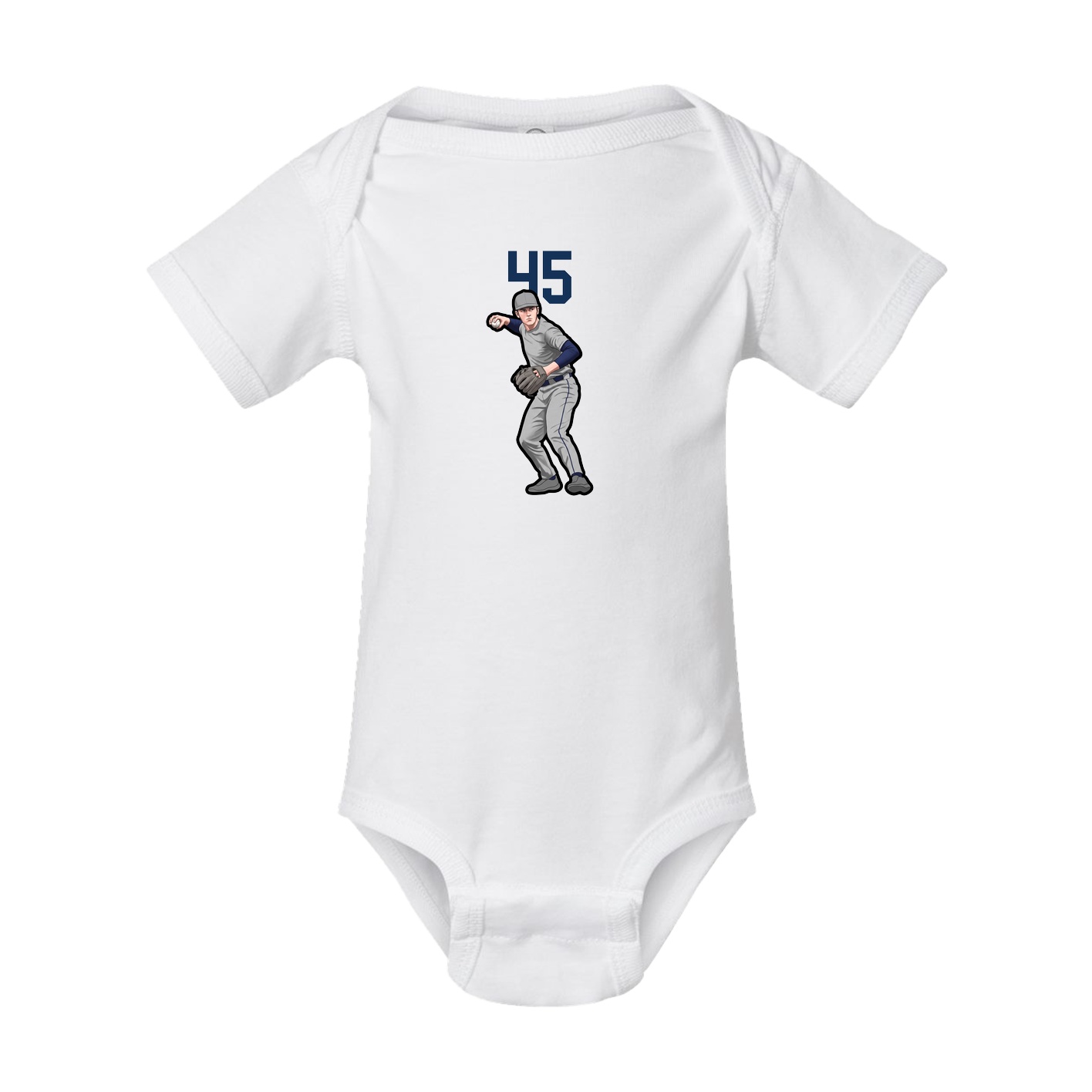 Baby Onesie — Number Top in White