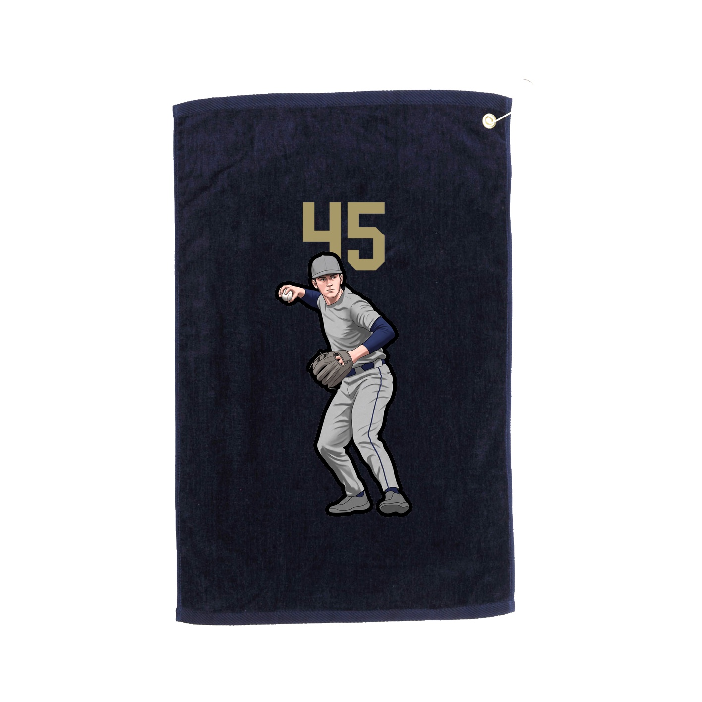 Golf Towel — Number Top in Navy