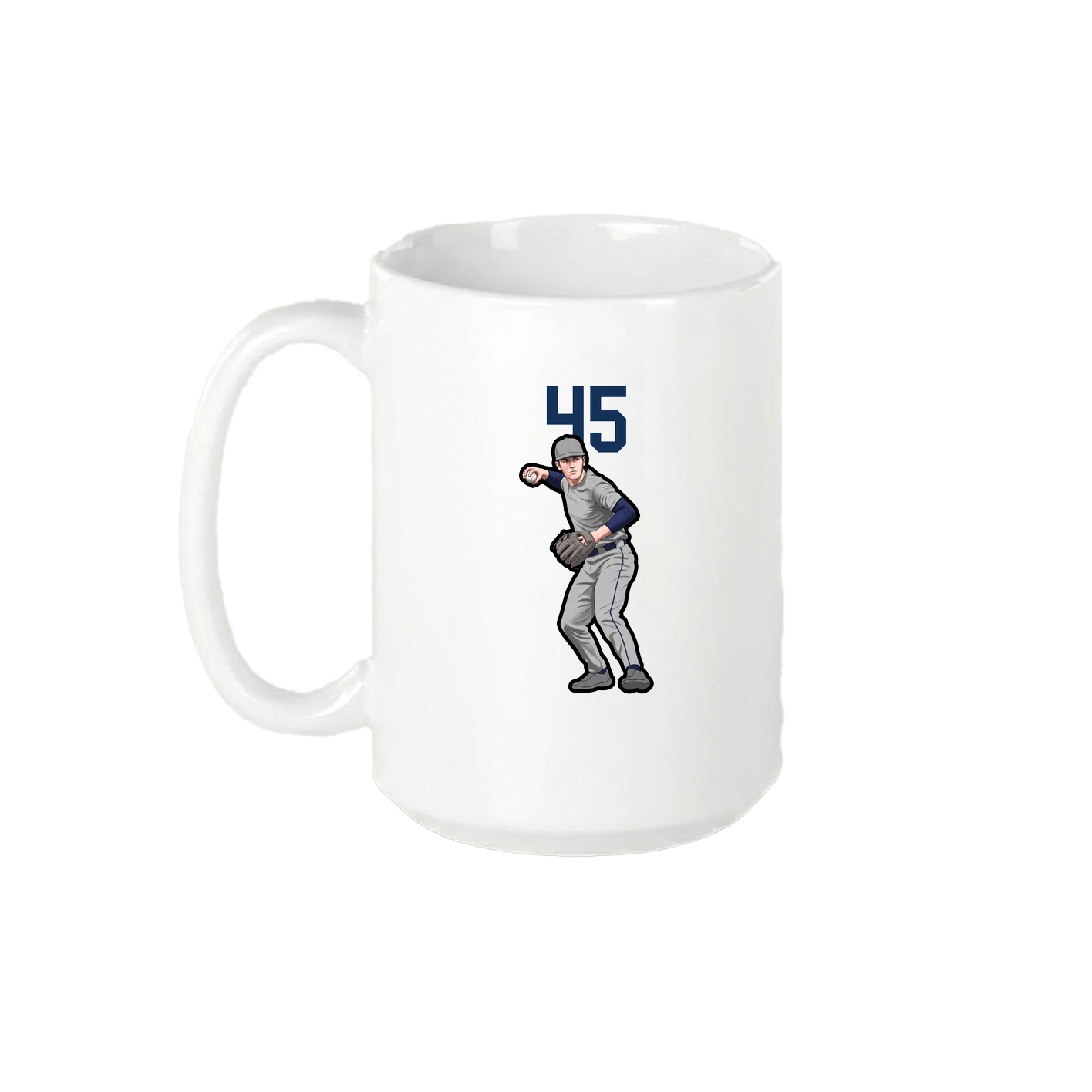 15oz Coffee Mug — Number Top in White