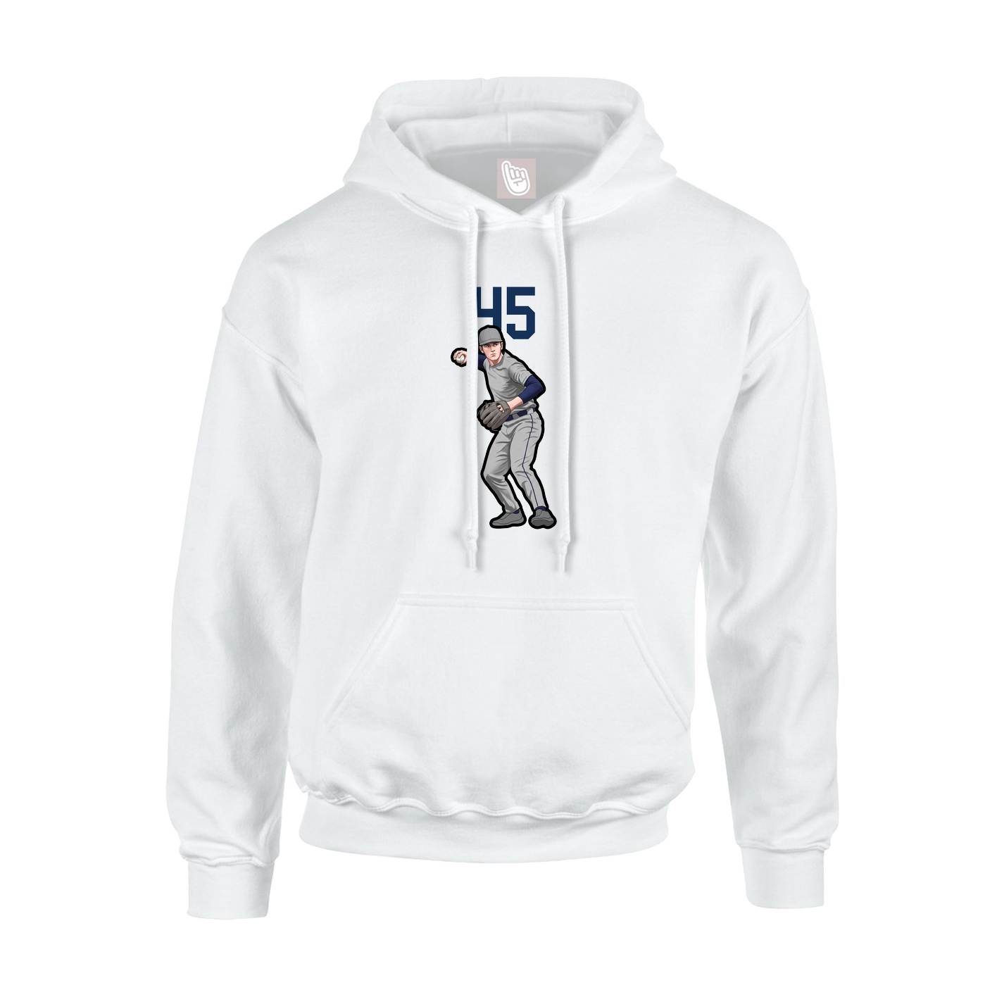 Youth Hoodie — Number Top in White