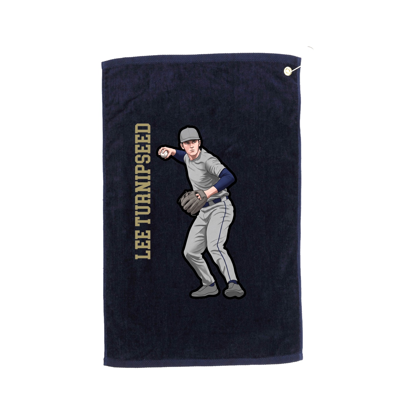 Golf Towel — Name Vertical in Navy