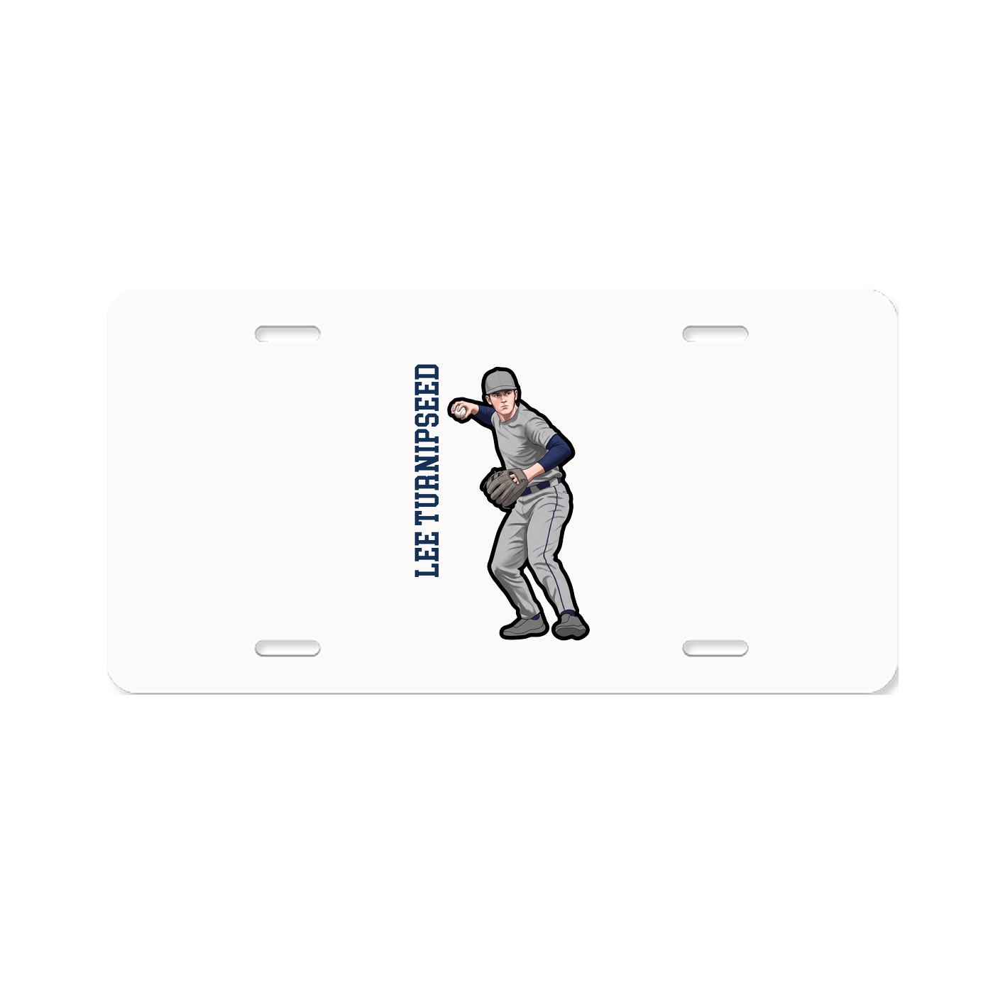 License Plate — Name Vertical in Classic