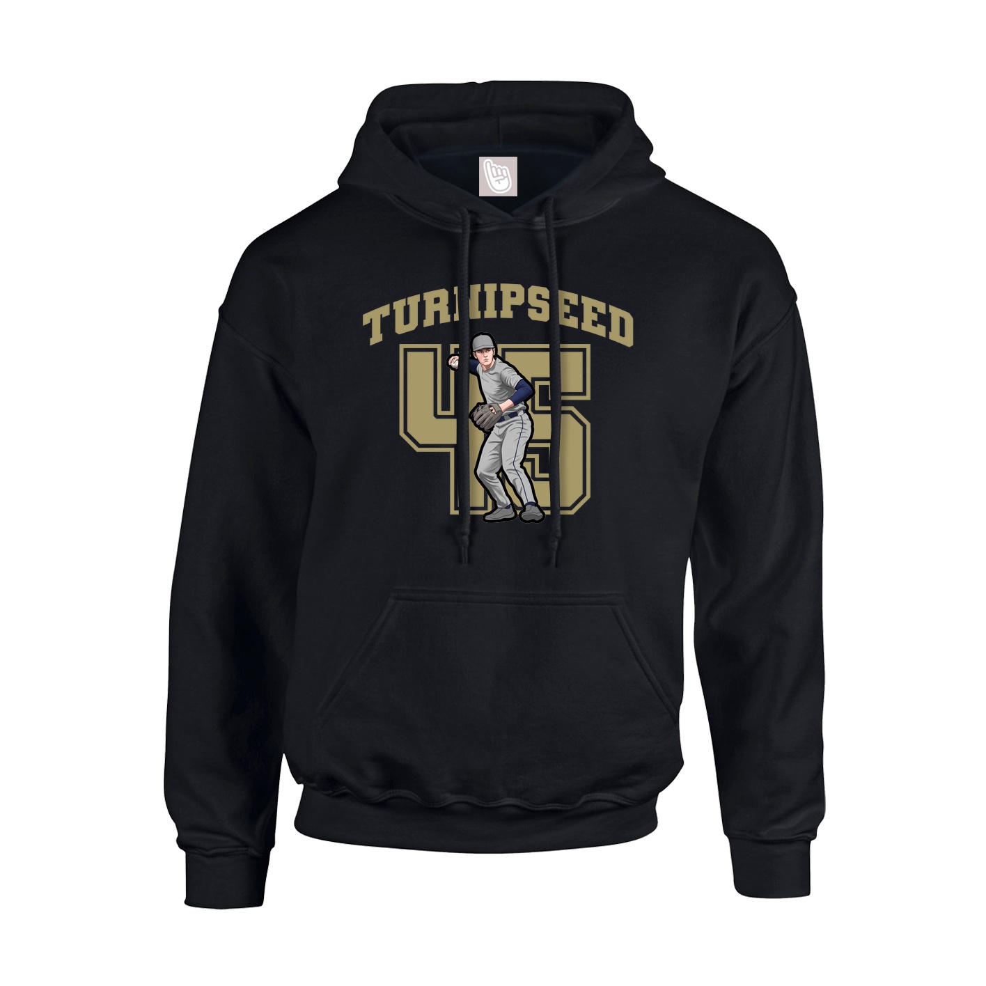 Youth Hoodie — Number in Black