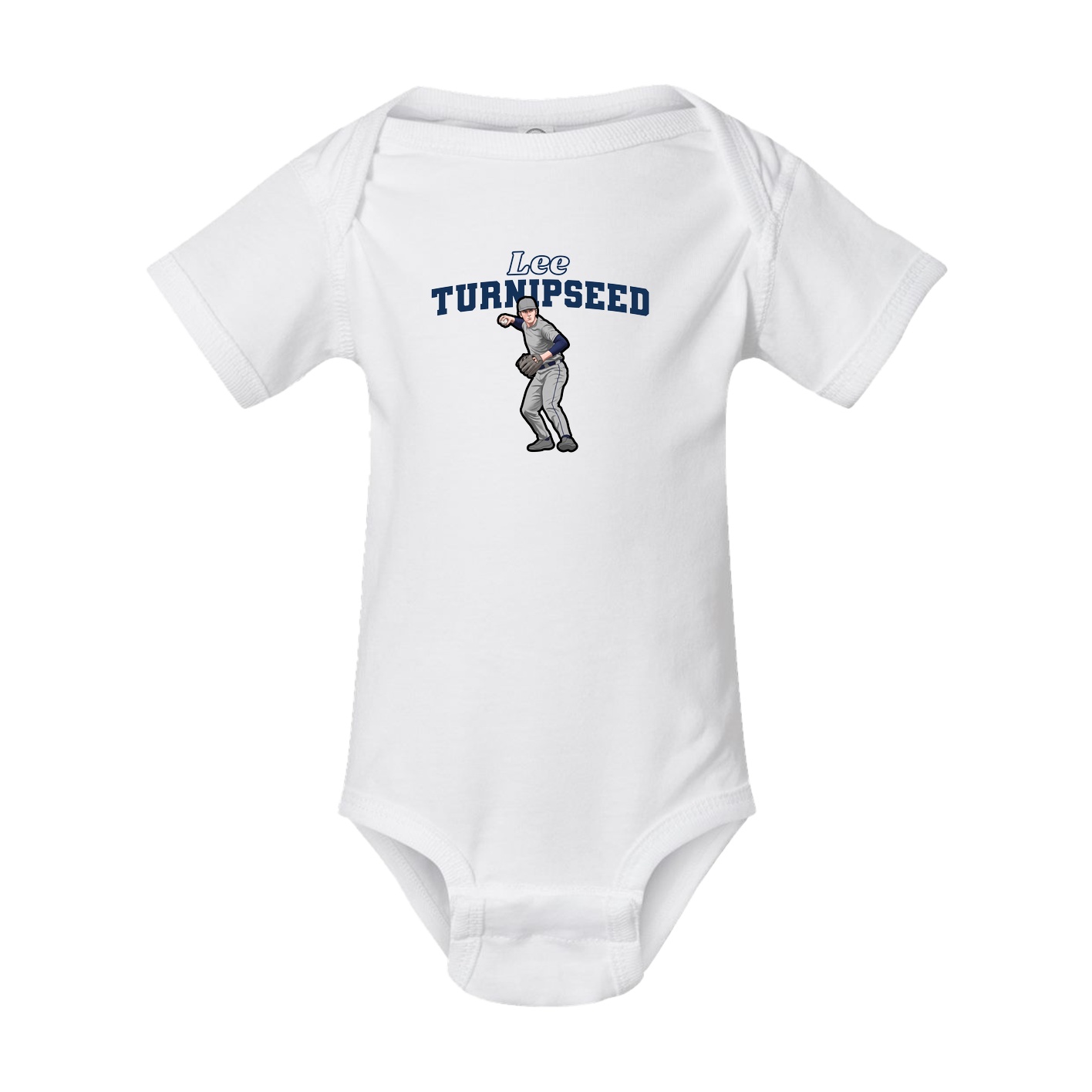 Baby Onesie — Name Arch in White