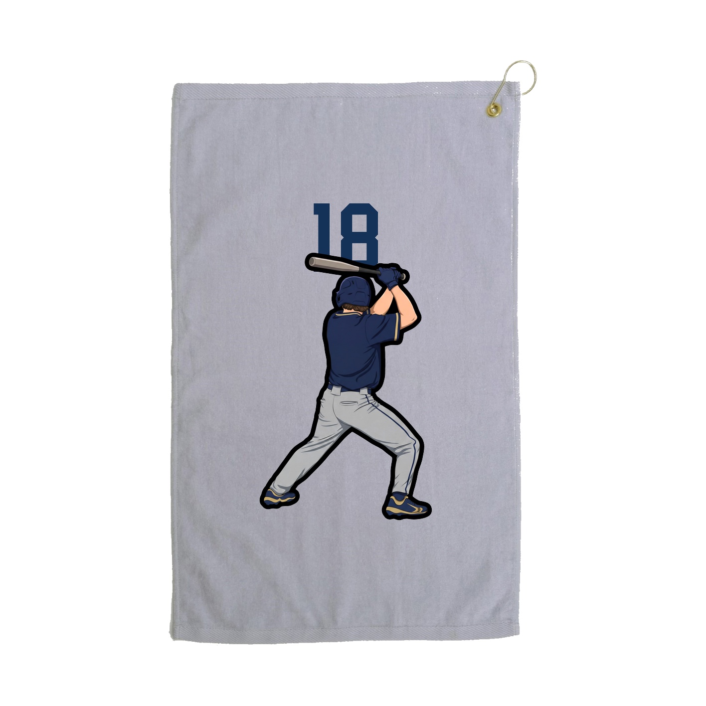 Golf Towel — Number Top in Grey