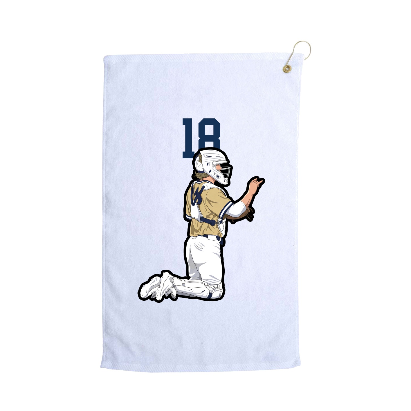 Golf Towel — Number Top in White