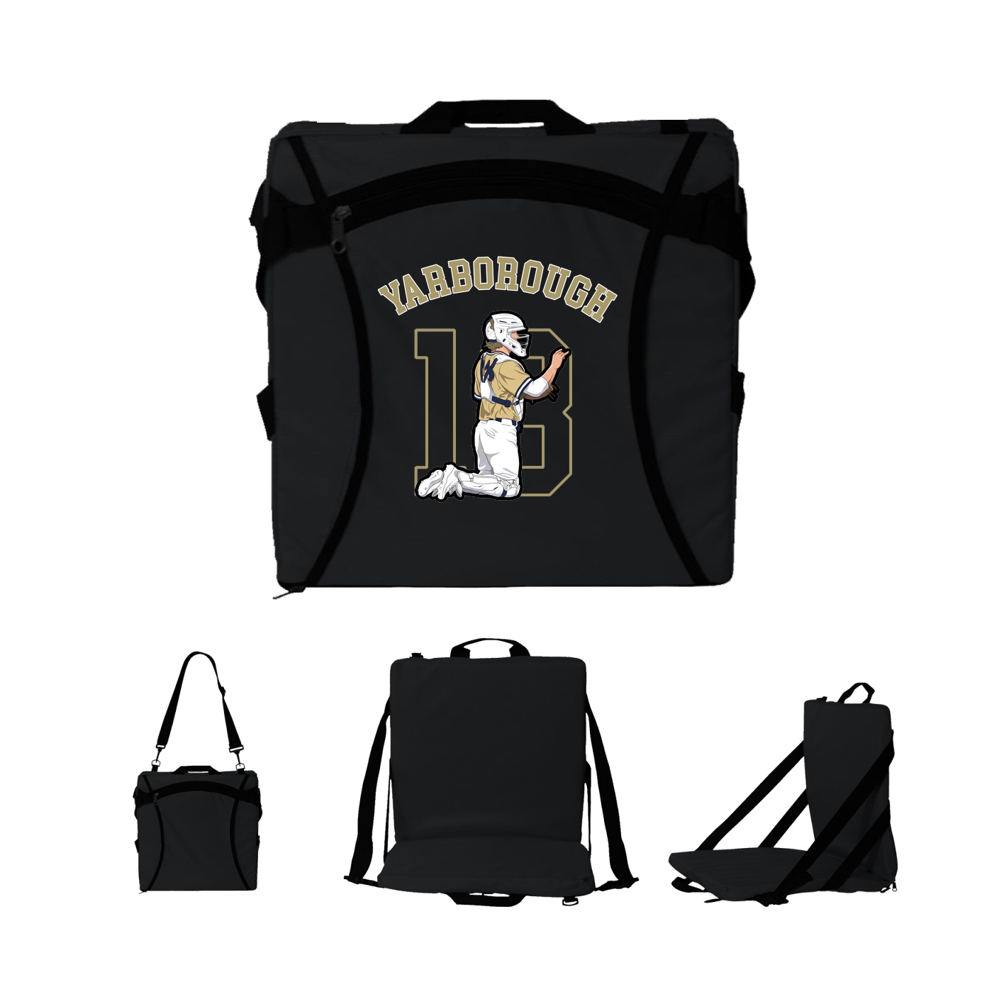 Folding Stadium Seat — Shirsey Arch in Black