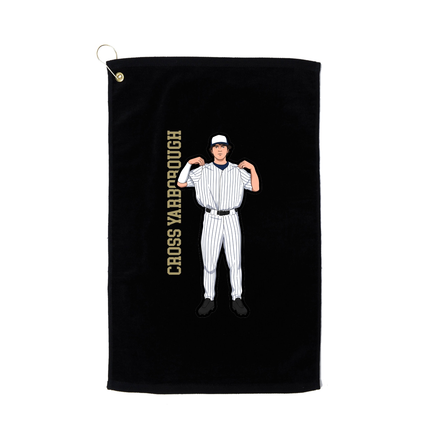 Golf Towel — Name Vertical in Black