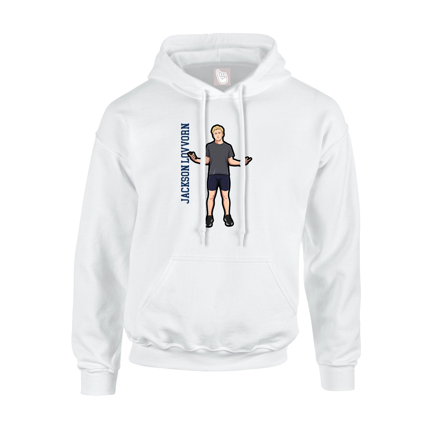 Youth Hoodie — Name Vertical in White