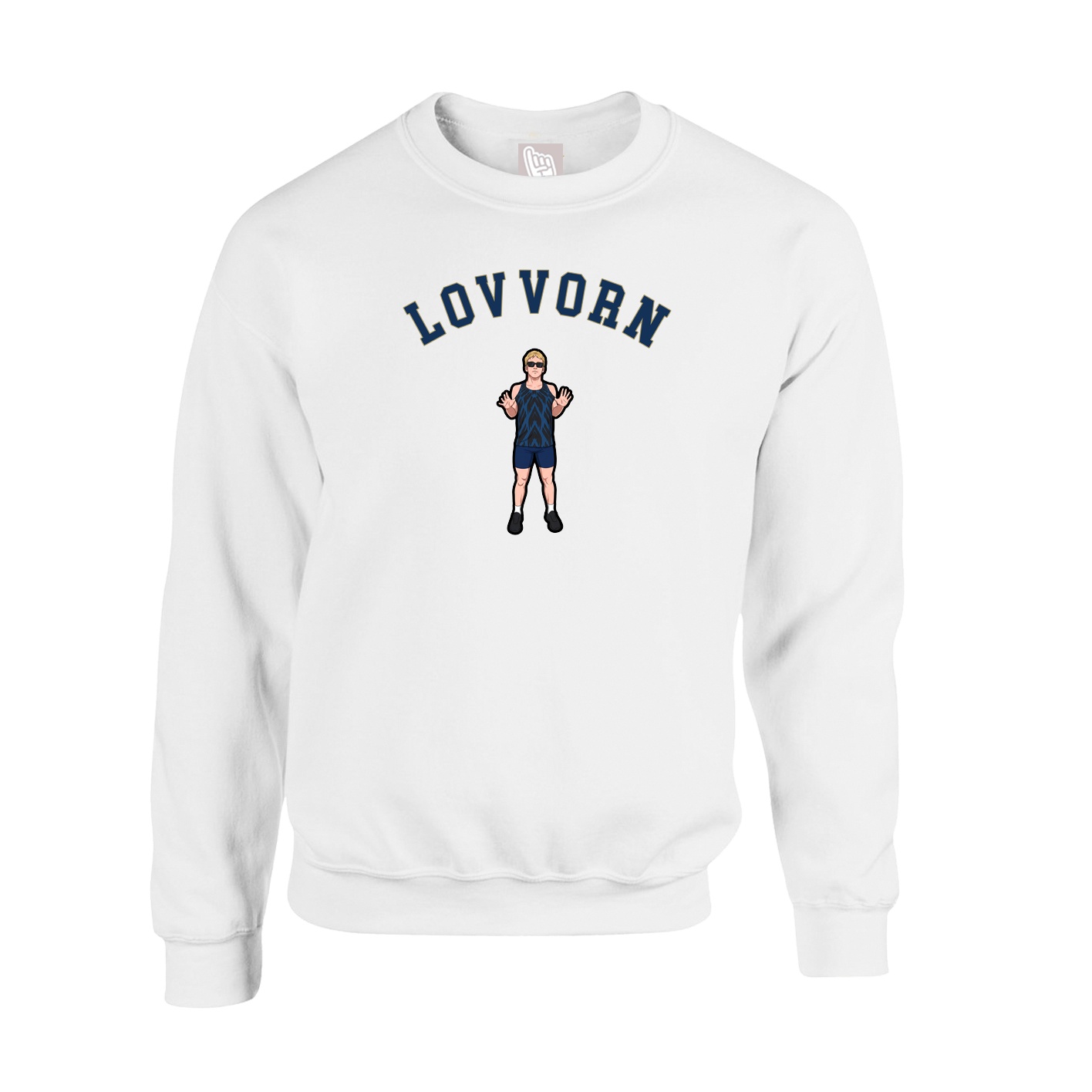 Fleece Crew — Shirsey Arch in White