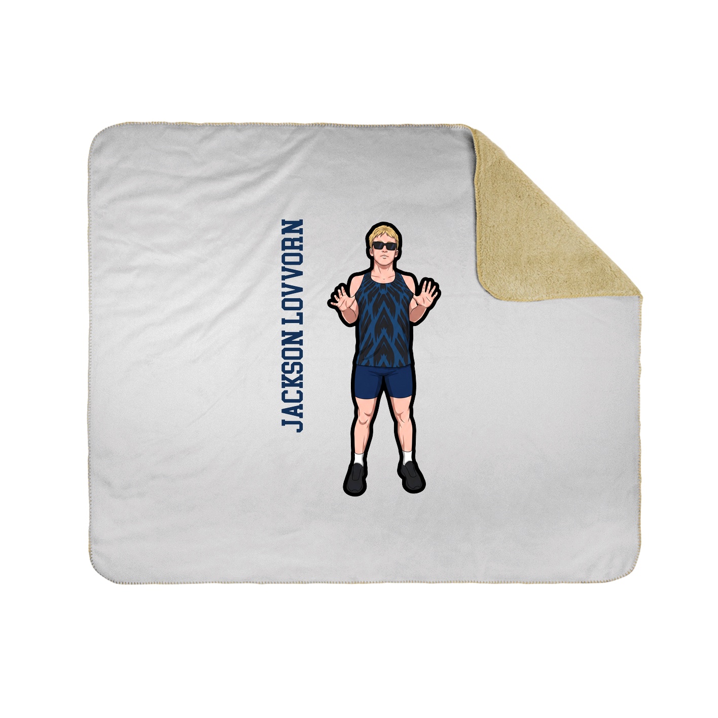 Throw Blanket — Name Vertical in White