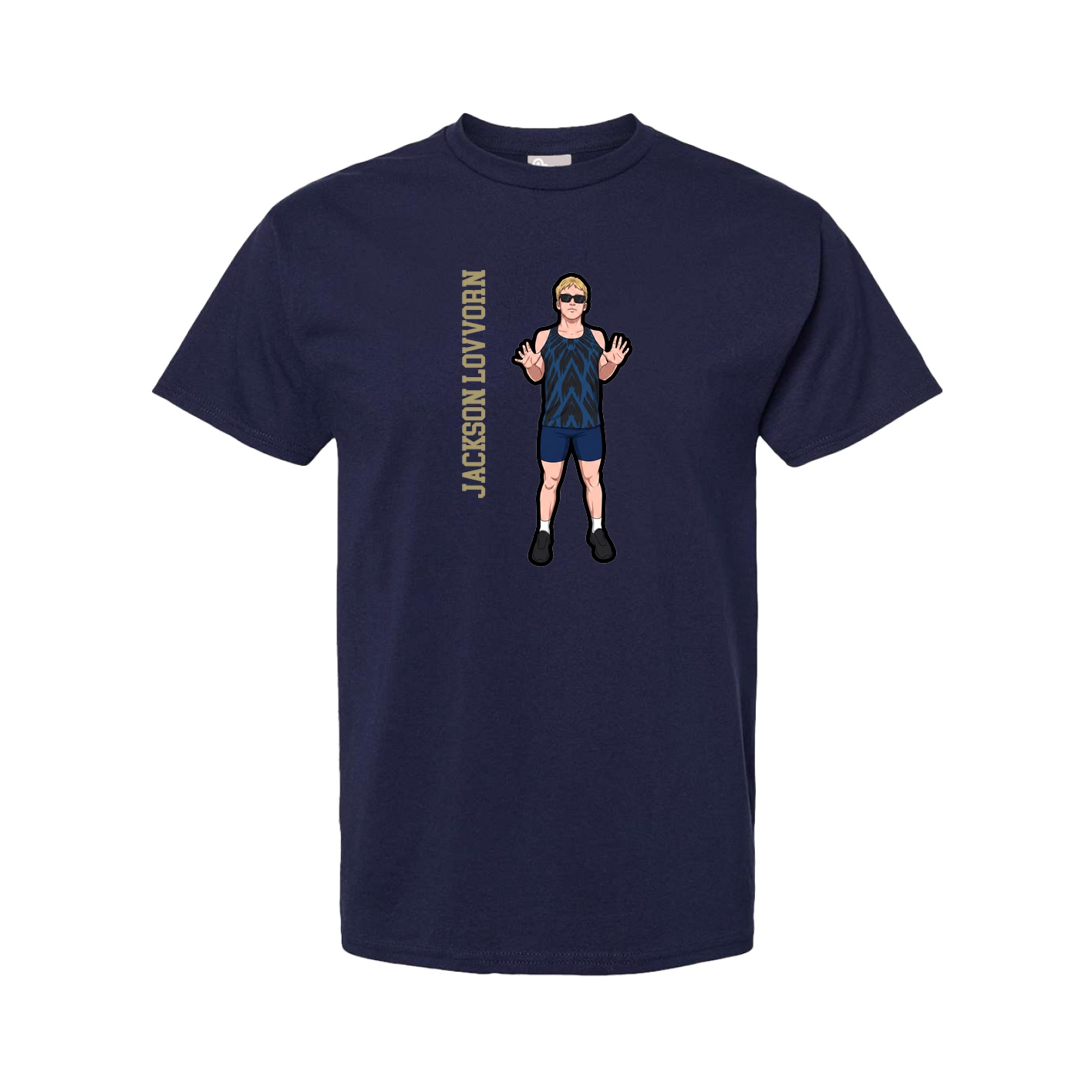 Tee — Name Vertical in Navy