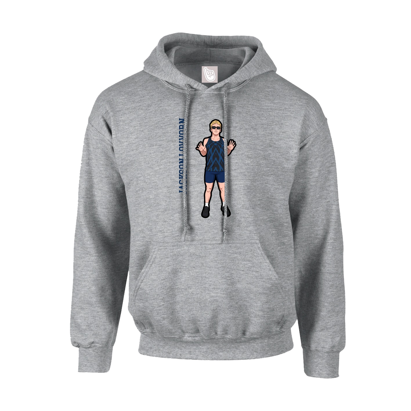 Youth Hoodie — Name Vertical in Grey