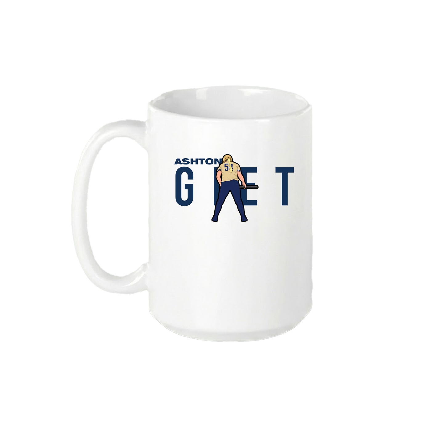 15oz Coffee Mug — Player Name in White