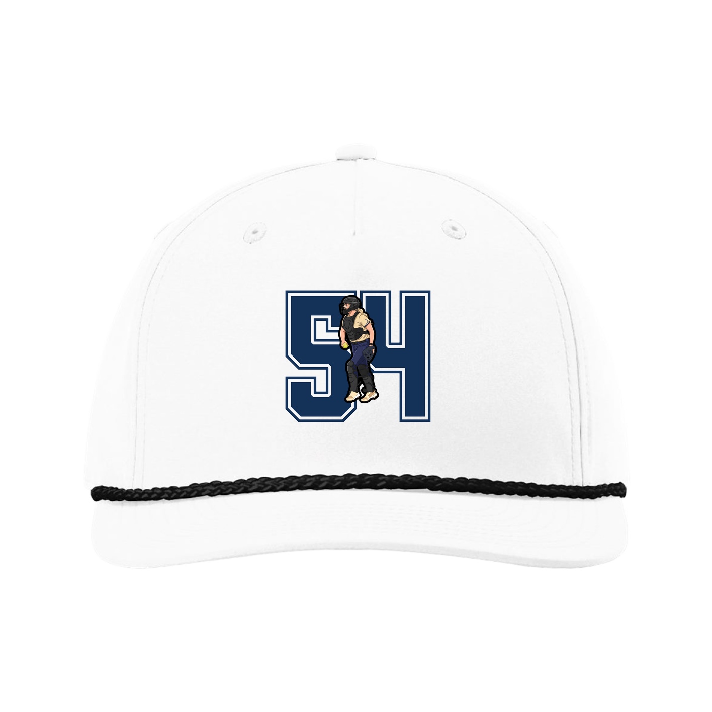 Five-Panel Classic Rope Cap — Number in White