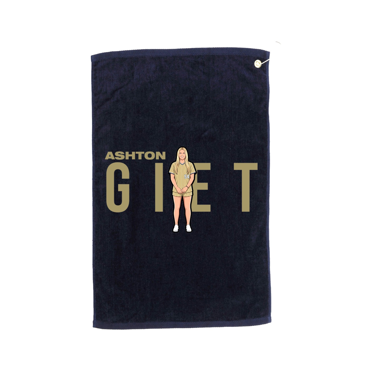 Golf Towel — Player Name in Navy
