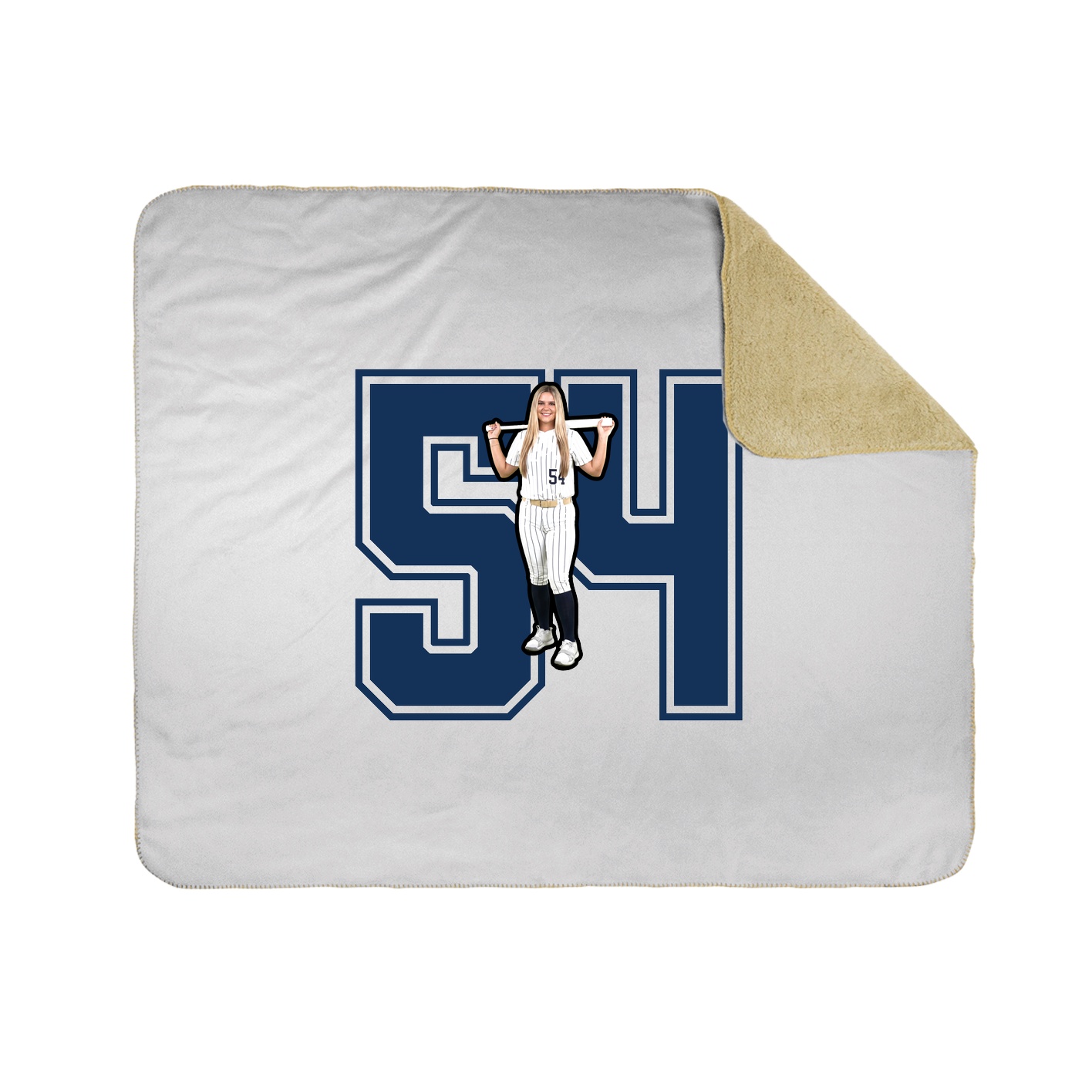 Throw Blanket — Number in White