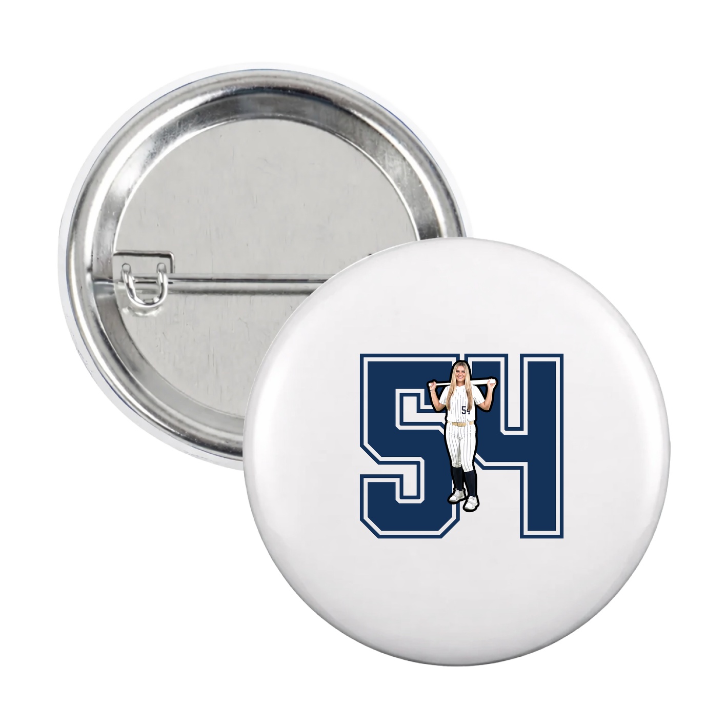 Game Day Button — Number in White